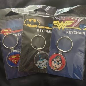 Superman, Batman, & Wonder Woman Keychains